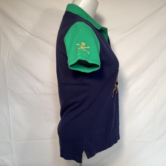 Ralph Lauren Sport Challenge Cup Crest Polo Navy Green Gold Embroidery Women’s - Picture 3 of 13